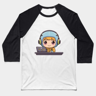 Kawaii DJ Boy Baseball T-Shirt